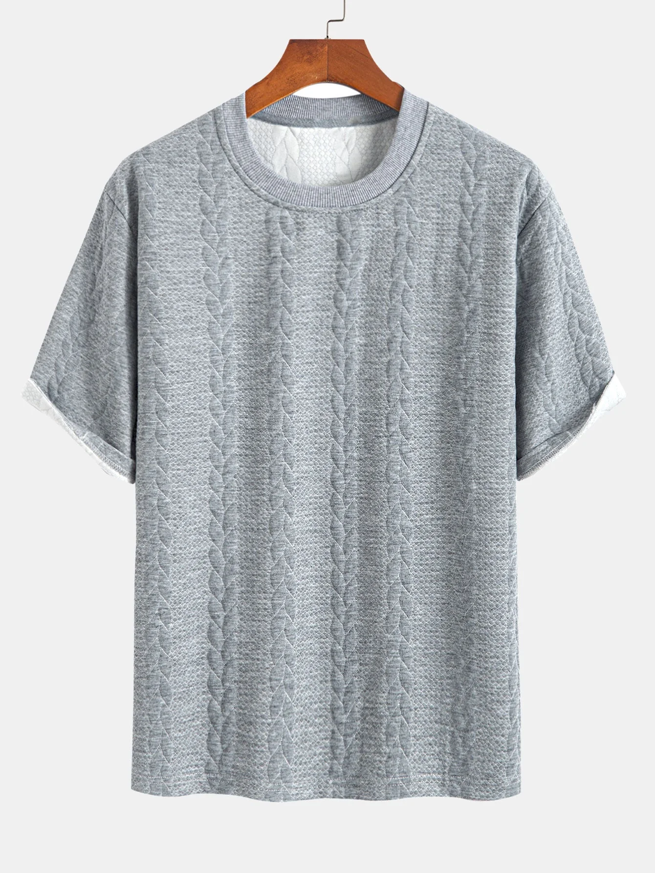 Clay® | Relax Fit Mid-Length Sleeve Twist Jacquard T-Shirt & Shorts - Image 15