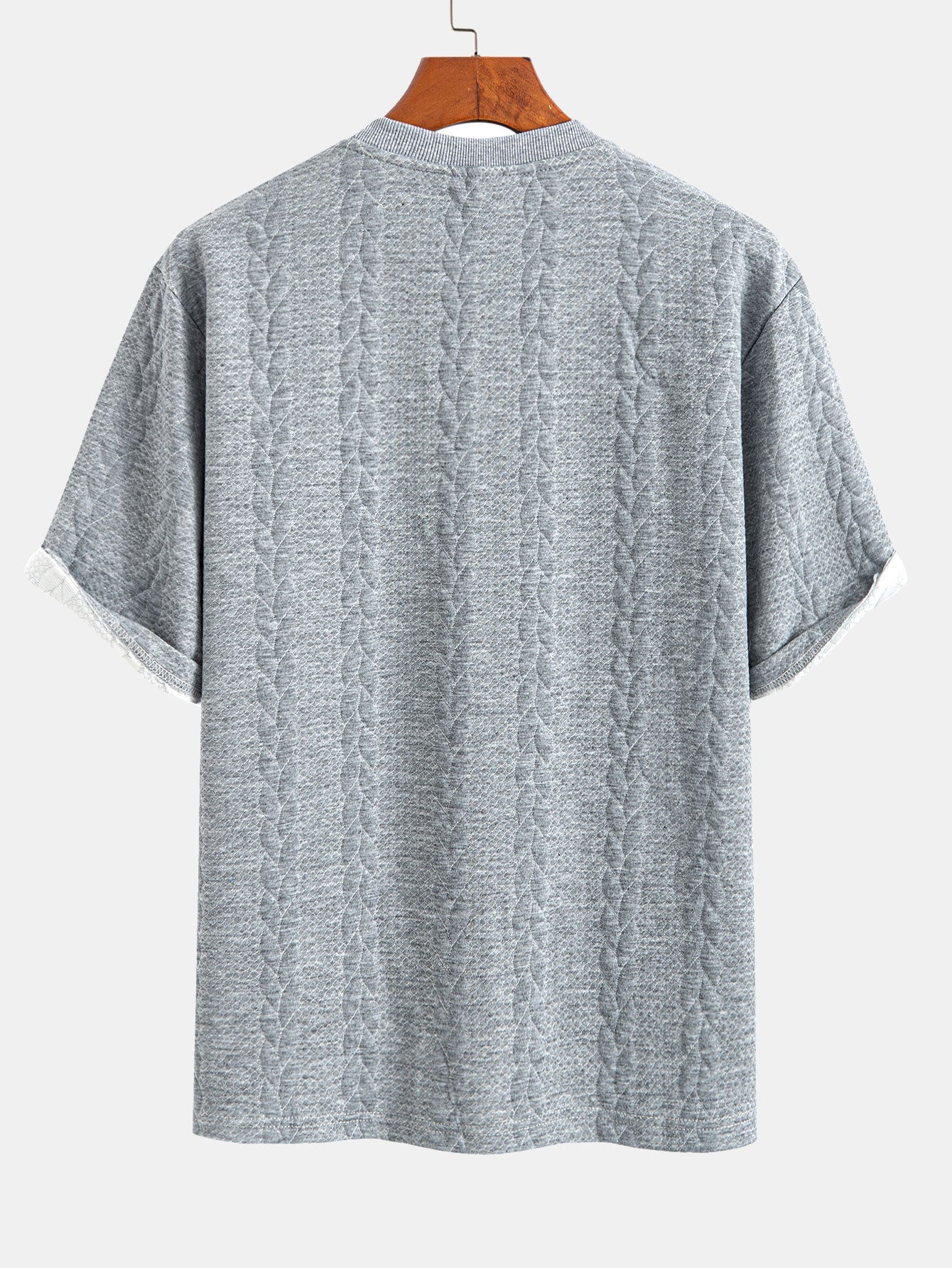 Clay® | Relax Fit Mid-Length Sleeve Twist Jacquard T-Shirt & Shorts - Image 16