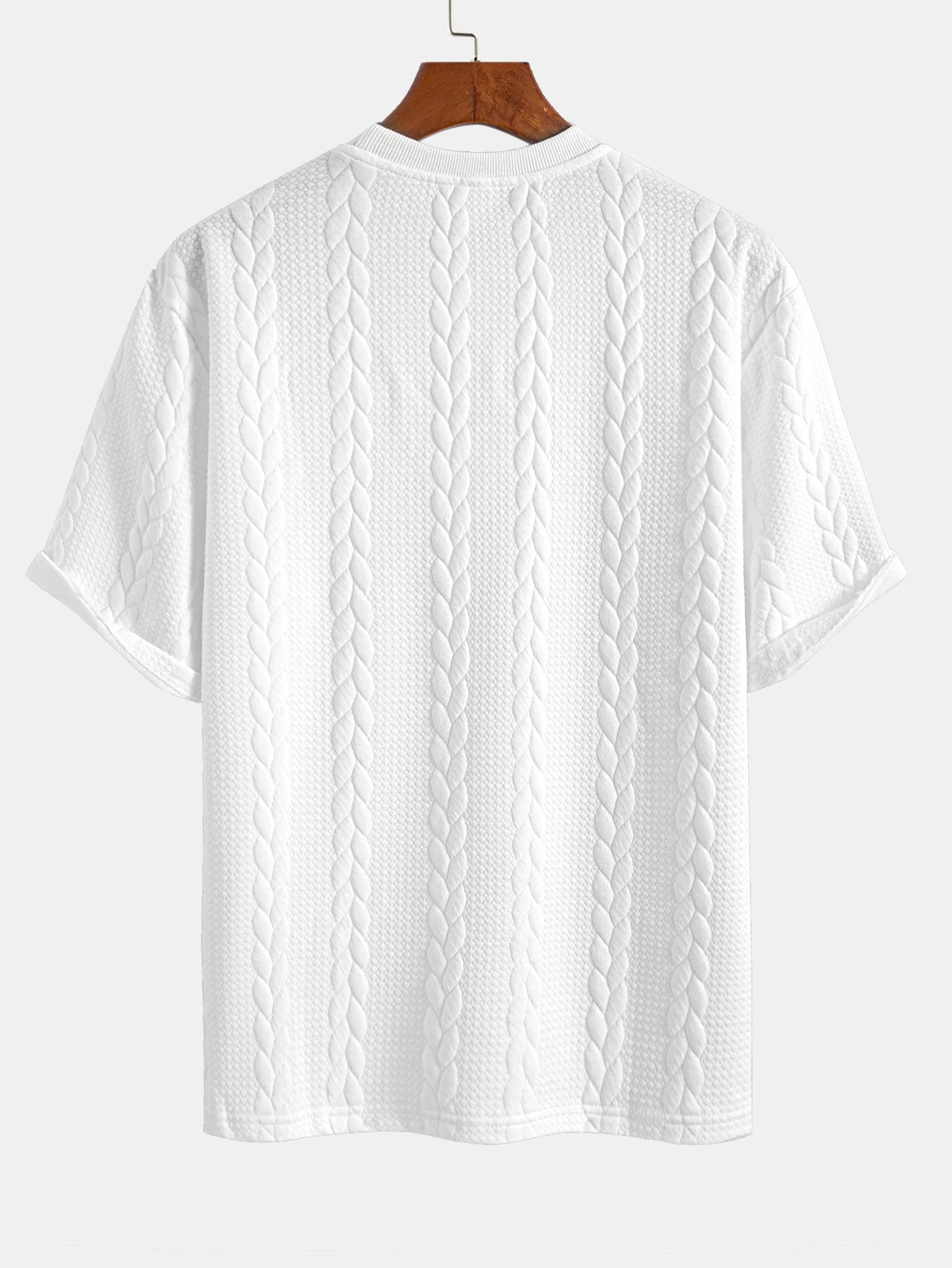 Clay® | Relax Fit Mid-Length Sleeve Twist Jacquard T-Shirt & Shorts - Image 6