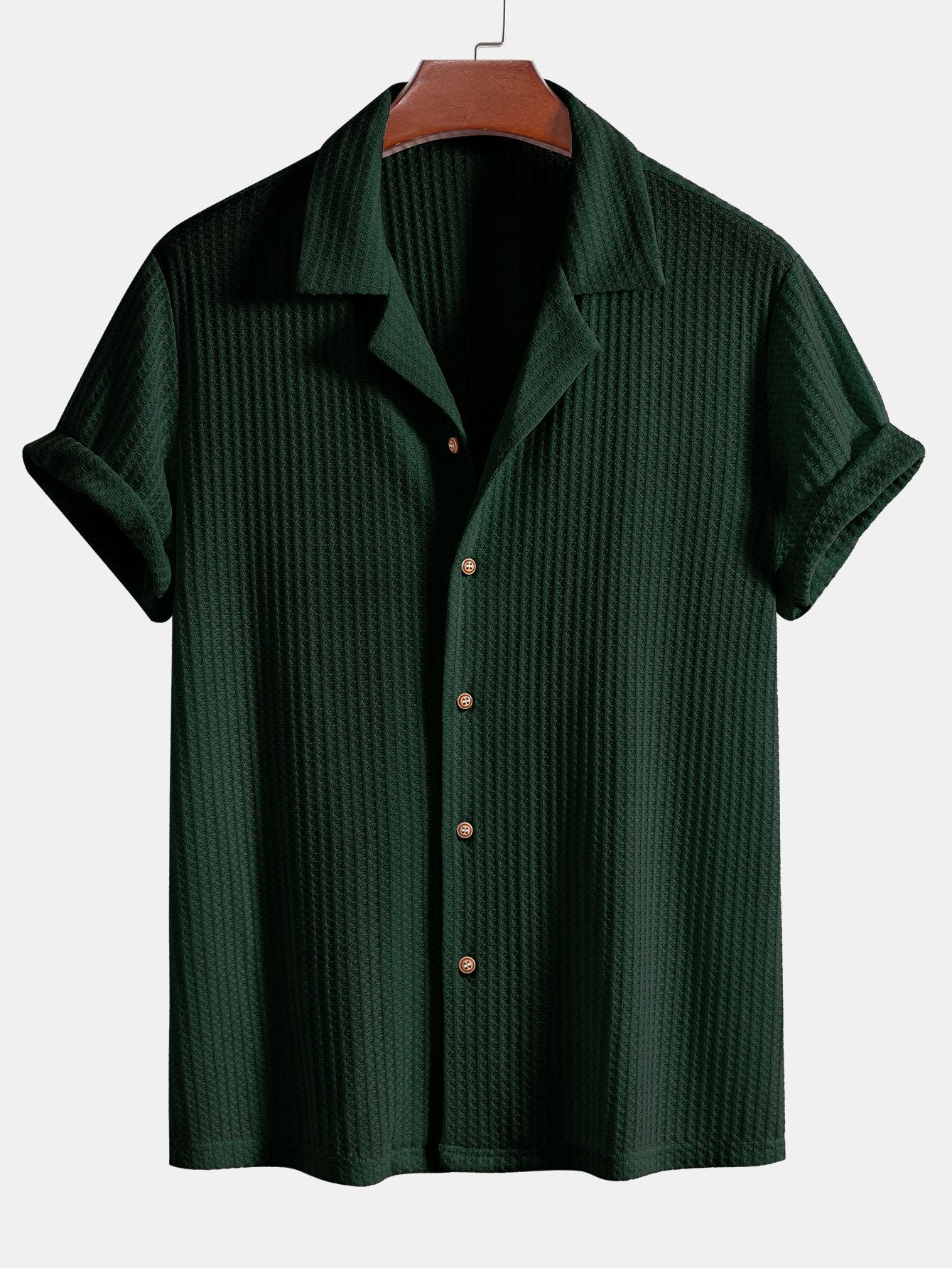 Clayton® | Short Sleeve Knitted Waffle Cuban Shirt & Straight Leg Linen Pants - Image 7