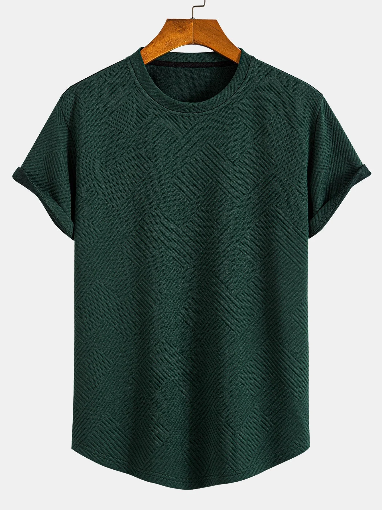 Clement® | Short Sleeve Stripe Jacquard Arc Hem T-Shirt