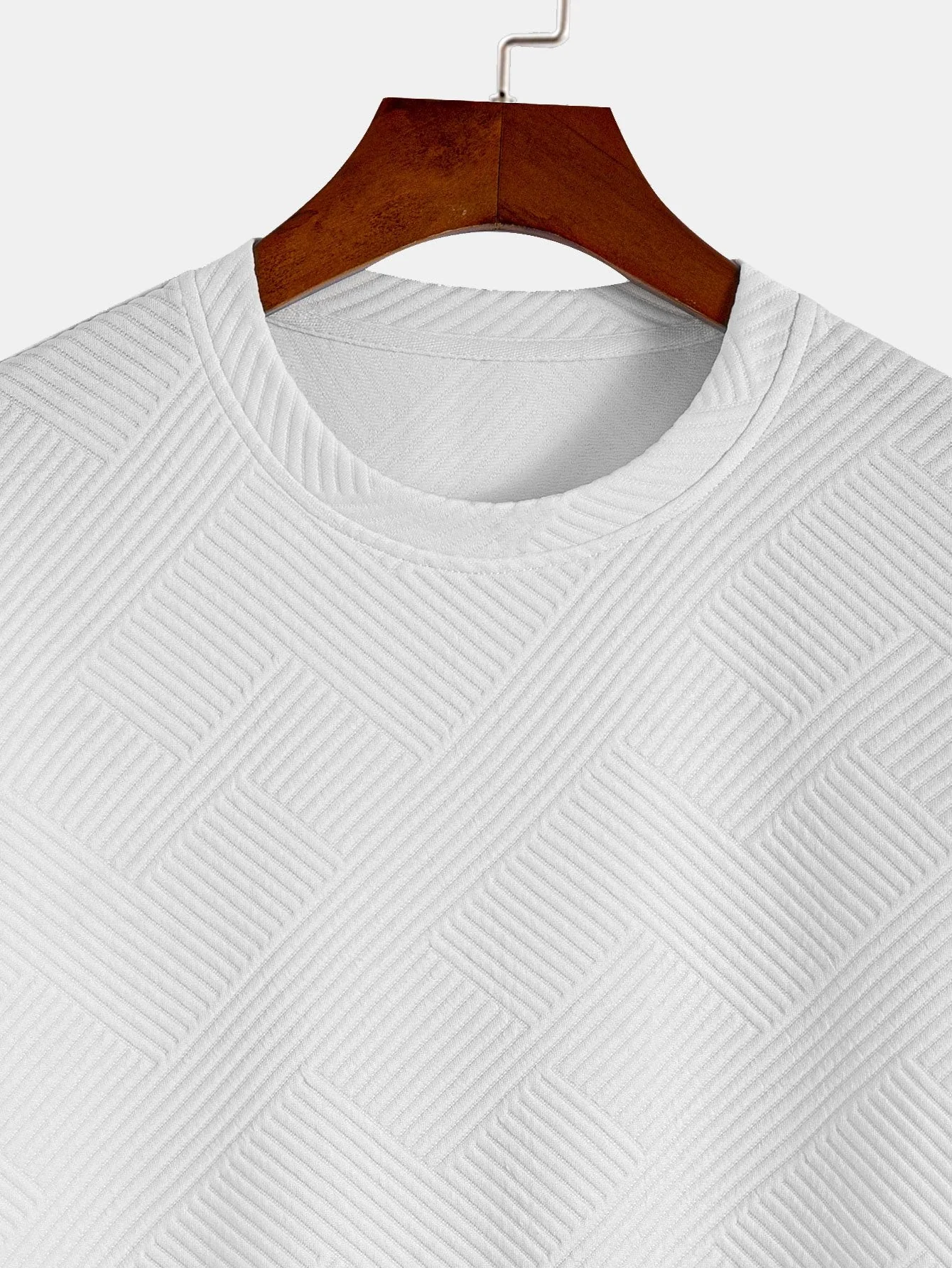 Clement® | Short Sleeve Stripe Jacquard Arc Hem T-Shirt - Image 10