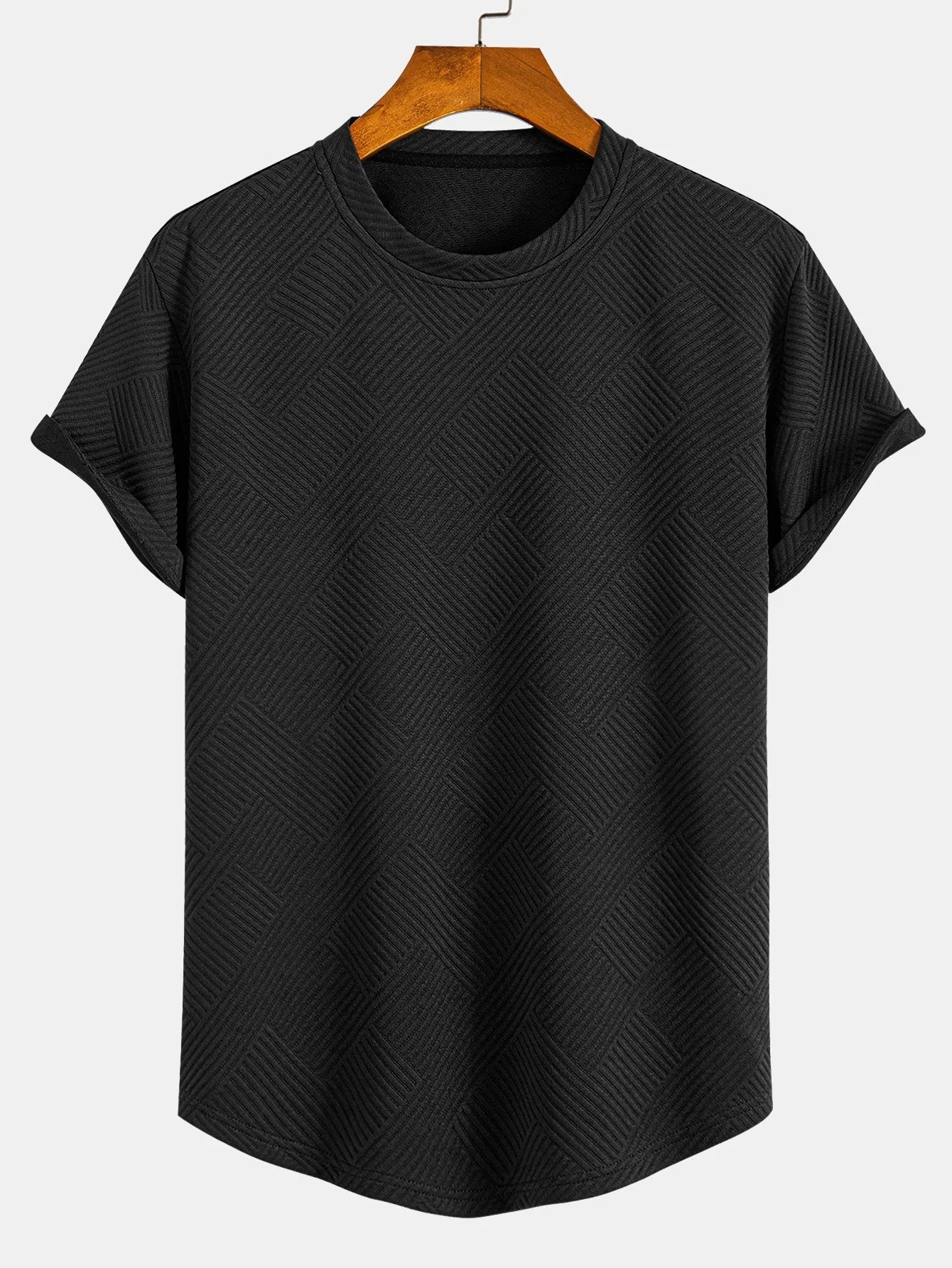 Clement® | Short Sleeve Stripe Jacquard Arc Hem T-Shirt - Image 3