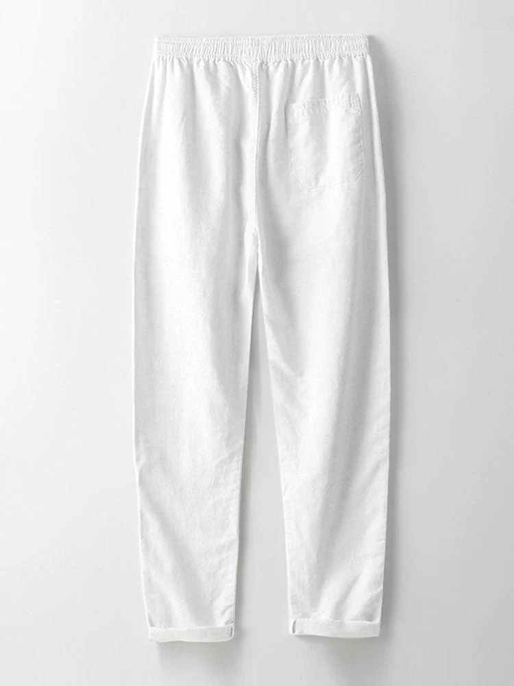Cleto® | Island Sailing Print Button Up Shirt & Straight Leg Linen Pants - Image 5