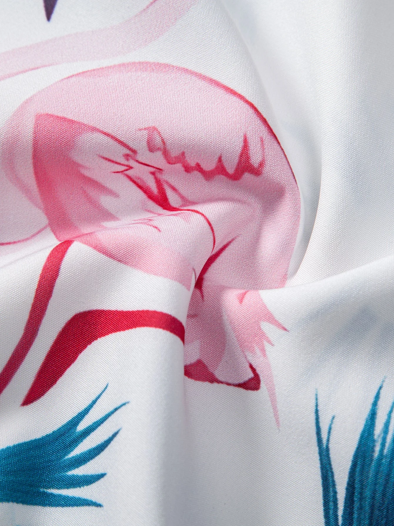 Cliff® | Flamingo Leaf Print Button Up Shirt & Swim Shorts - Image 10