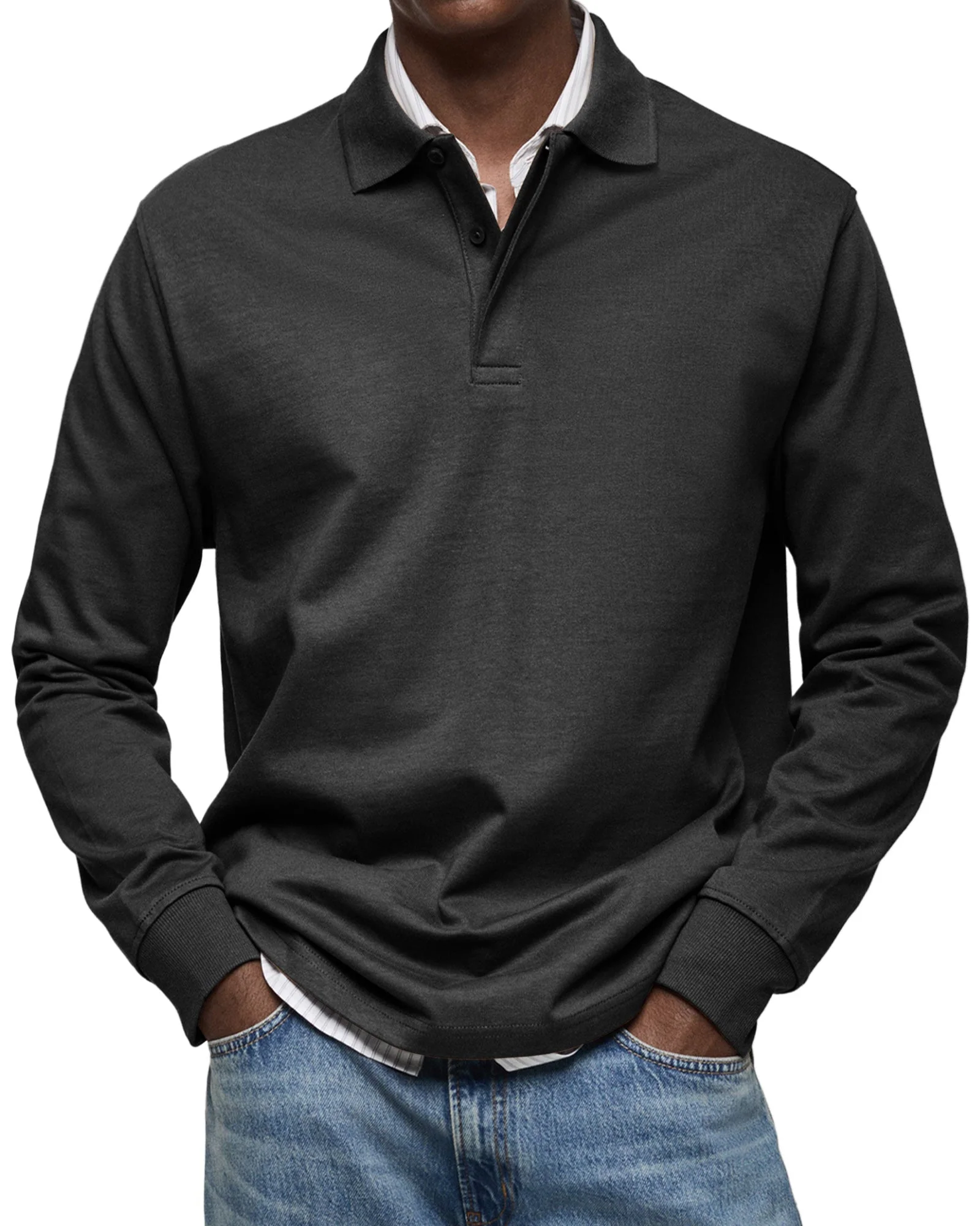 Colton® | Elegant Long Sleeved Polo Shirt - Image 4
