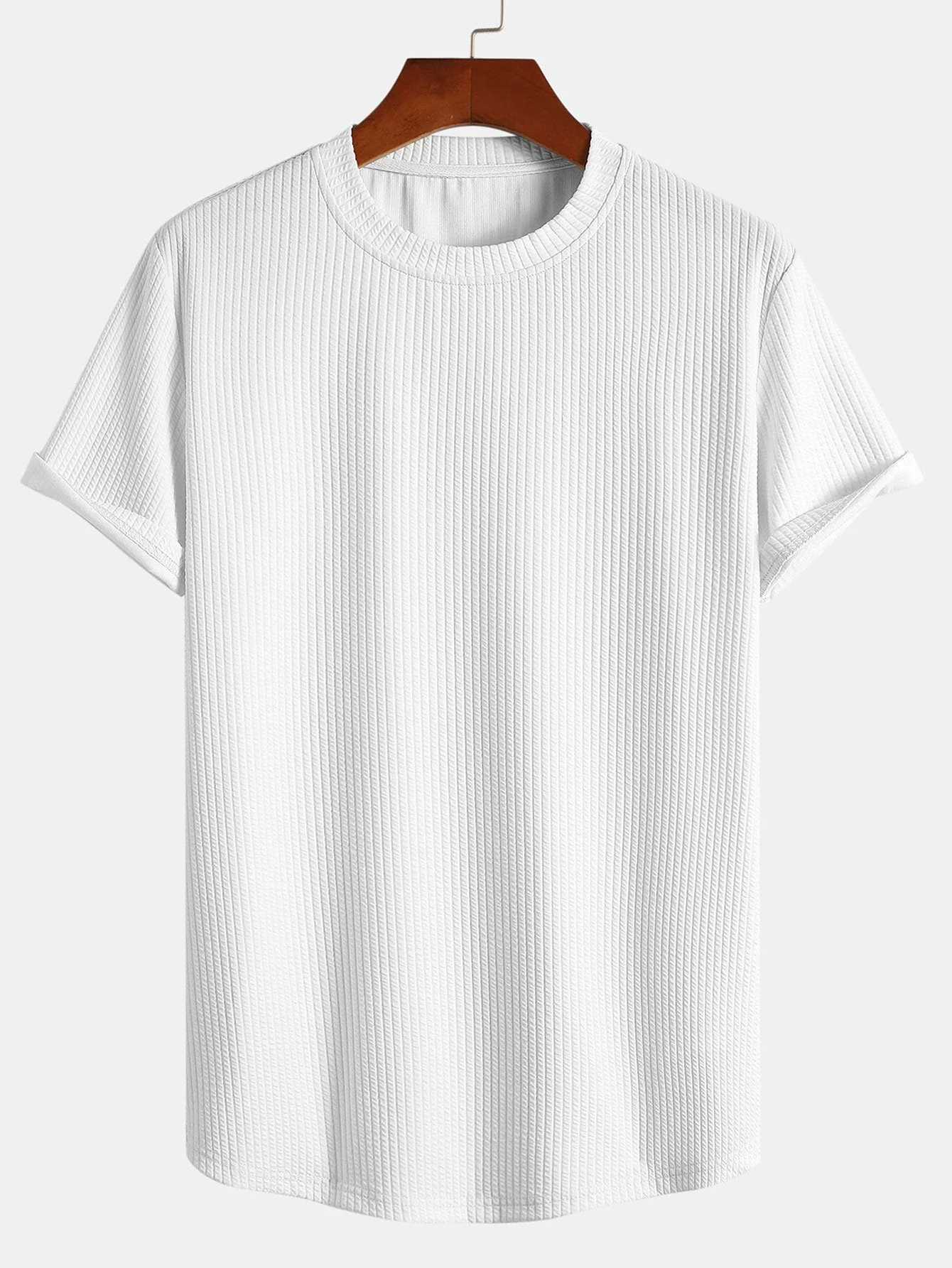Conrad® | Muscle Fit Ribbed Arc Hem T-Shirt