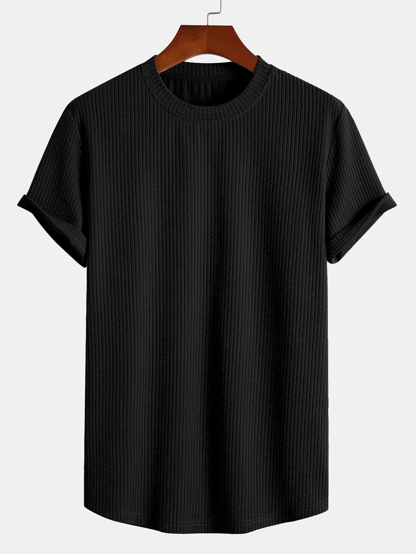 Conrad® | Muscle Fit Ribbed Arc Hem T-Shirt - Image 2
