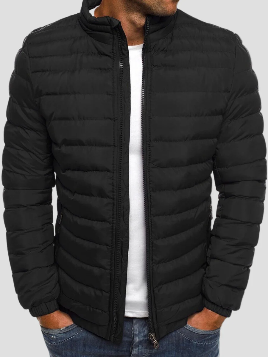 Cosmo | Horst – Black puffer jacket with stand-up collar