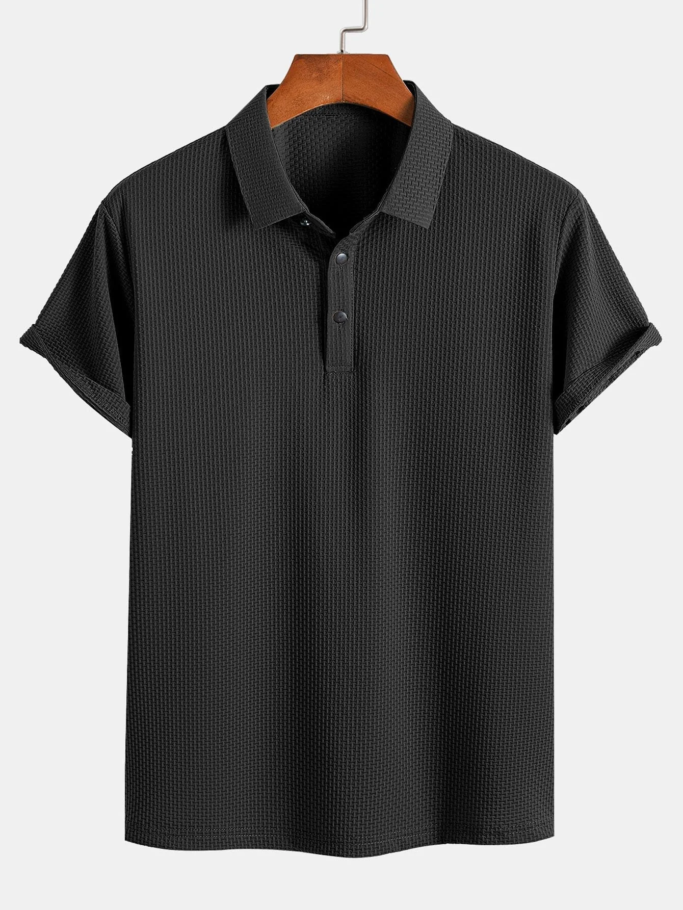 Crisanto® | Short Sleeve Textured Polo - Image 2