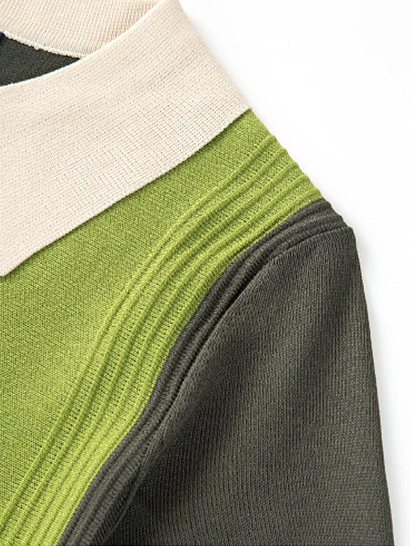 Cristóbal® | Striped Short Sleeve Color Block Sweater Polo - Image 3