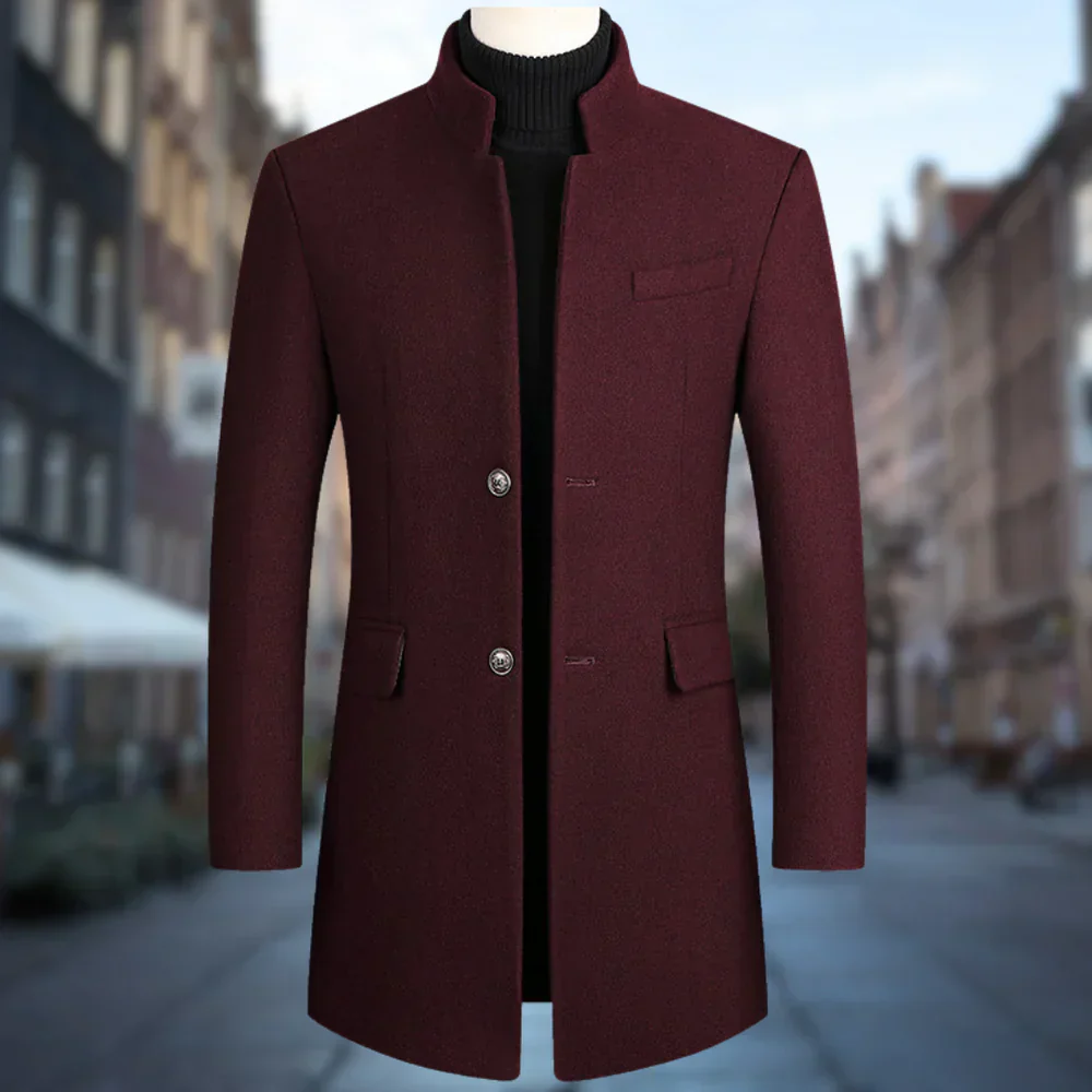 Cuauhtémoc | Elegant slim-fit coat for men - Image 2