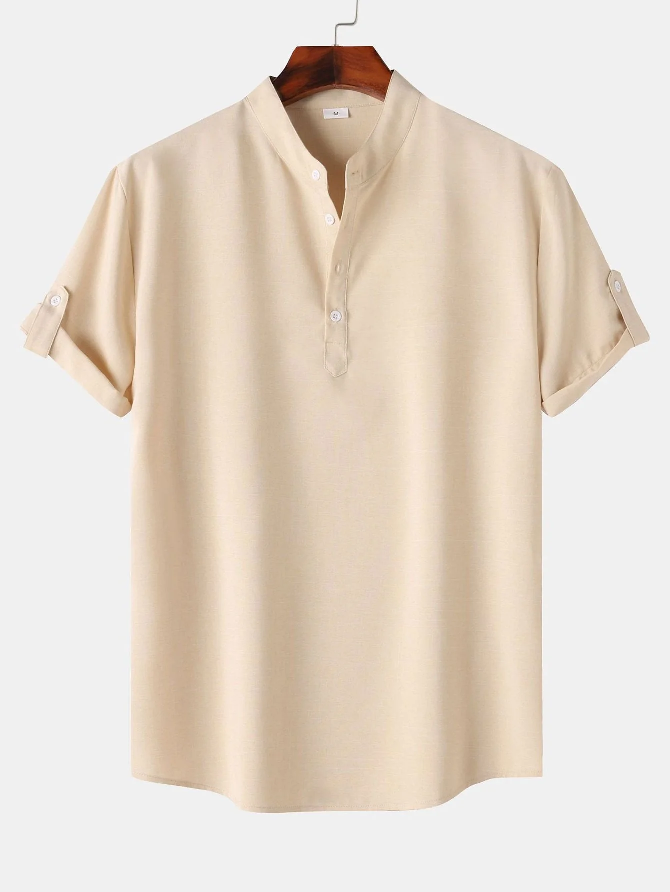 Damon® | Short Sleeve Linen Look Henley Shirt - Image 5