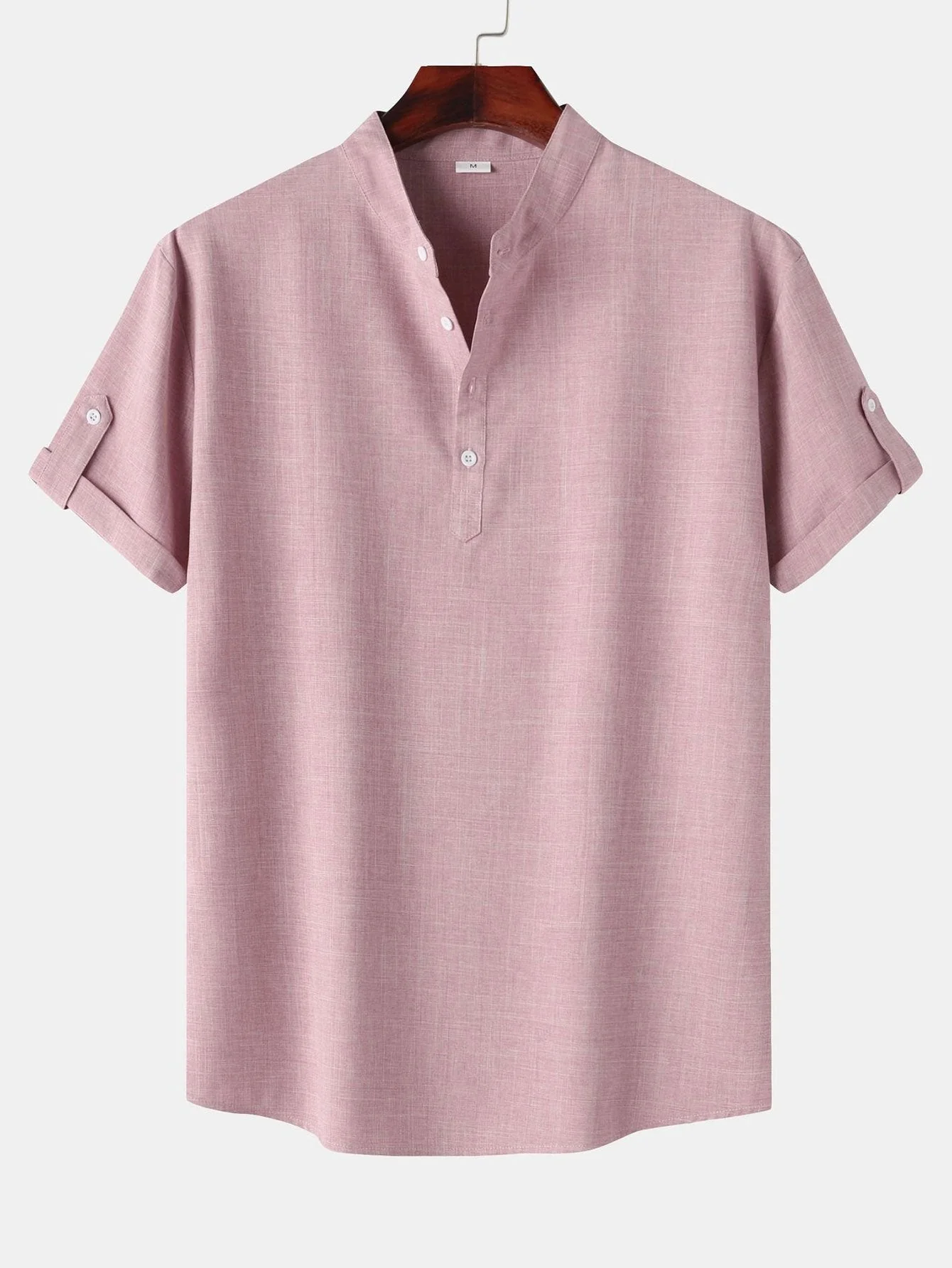Damon® | Short Sleeve Linen Look Henley Shirt - Image 6