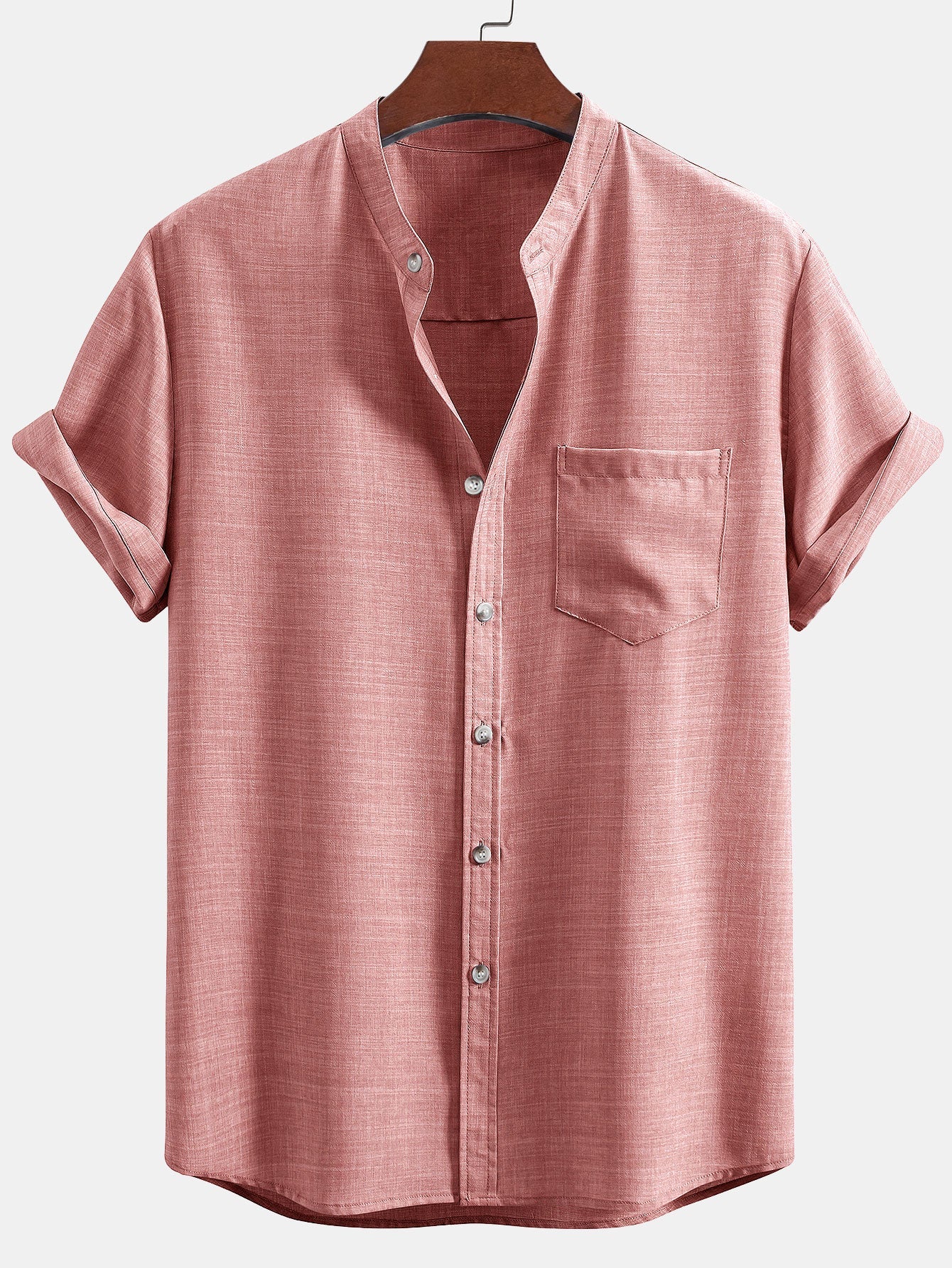 Daniel® | Short Sleeve Stand Collar Shirt & Straight Leg Linen Pants - Image 11
