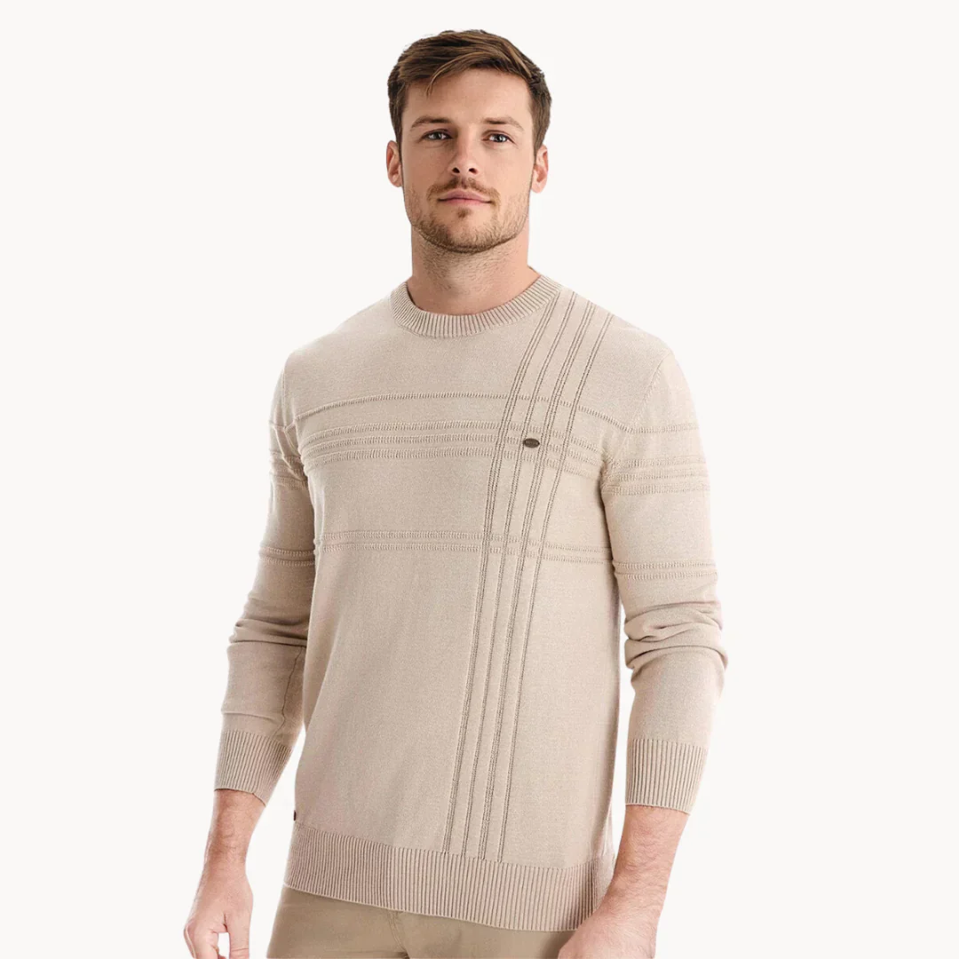 Dante | Men's structured round neck knitted sweater