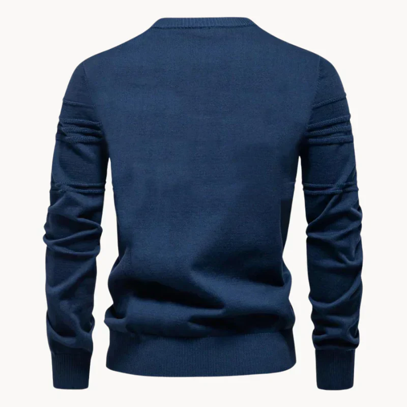 Dante | Men's structured round neck knitted sweater - Image 8