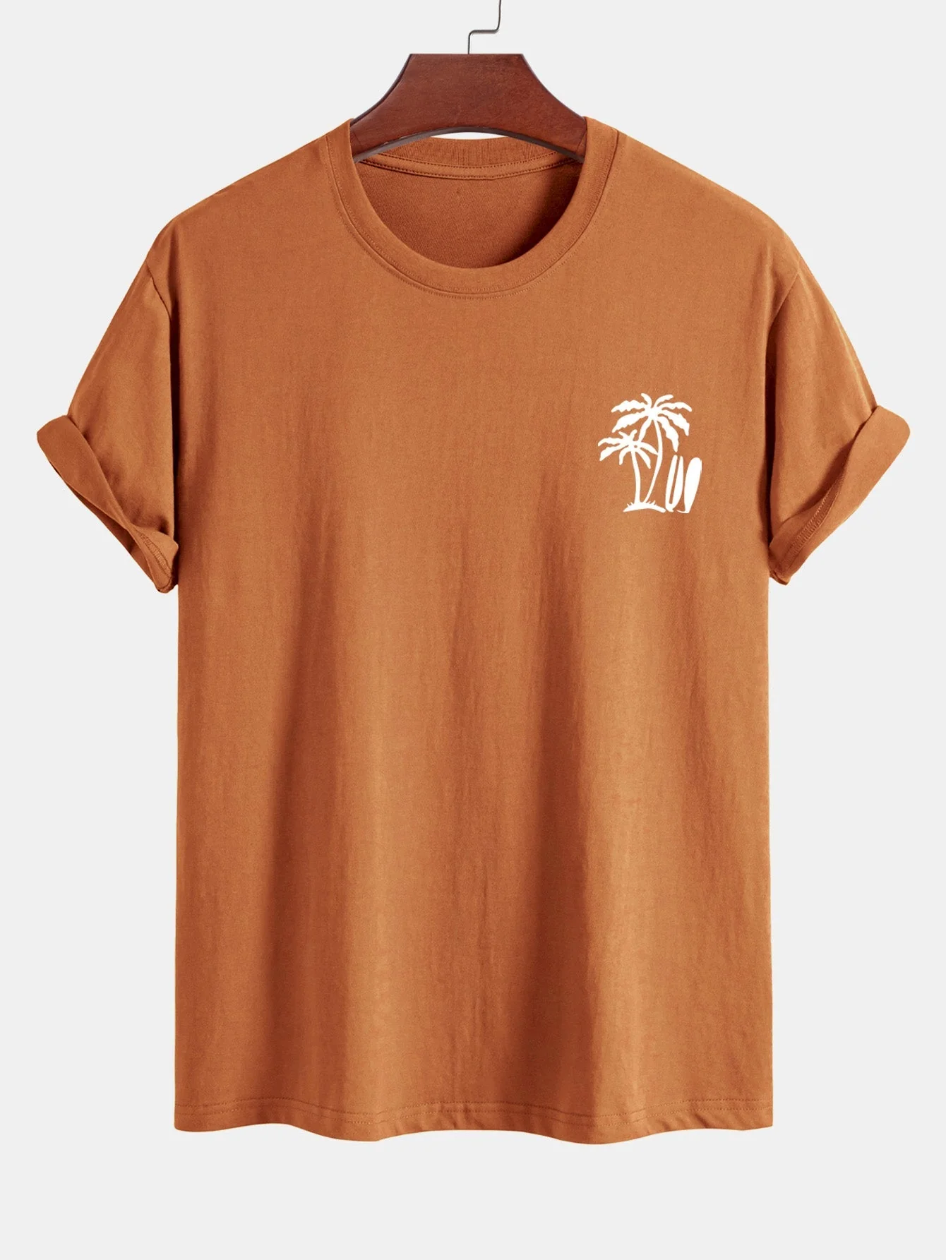 Darío® | Palm Tree Surfboard Print Cotton T-Shirt - Image 4