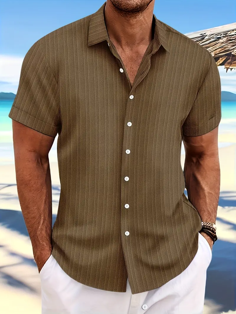 David® | Casual, Breathable Short-Sleeved Shirt With Lapels And Button Placket - Image 13