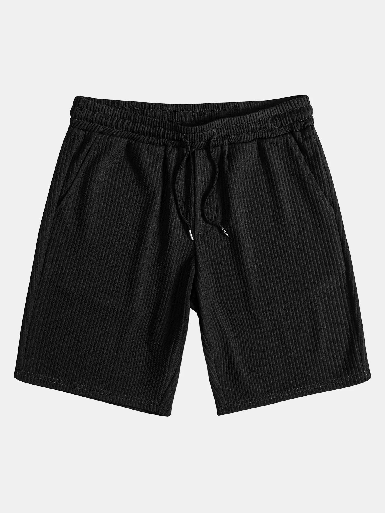 David® | Muscle Fit Ribbed Button Up Shirt & Shorts - Image 20