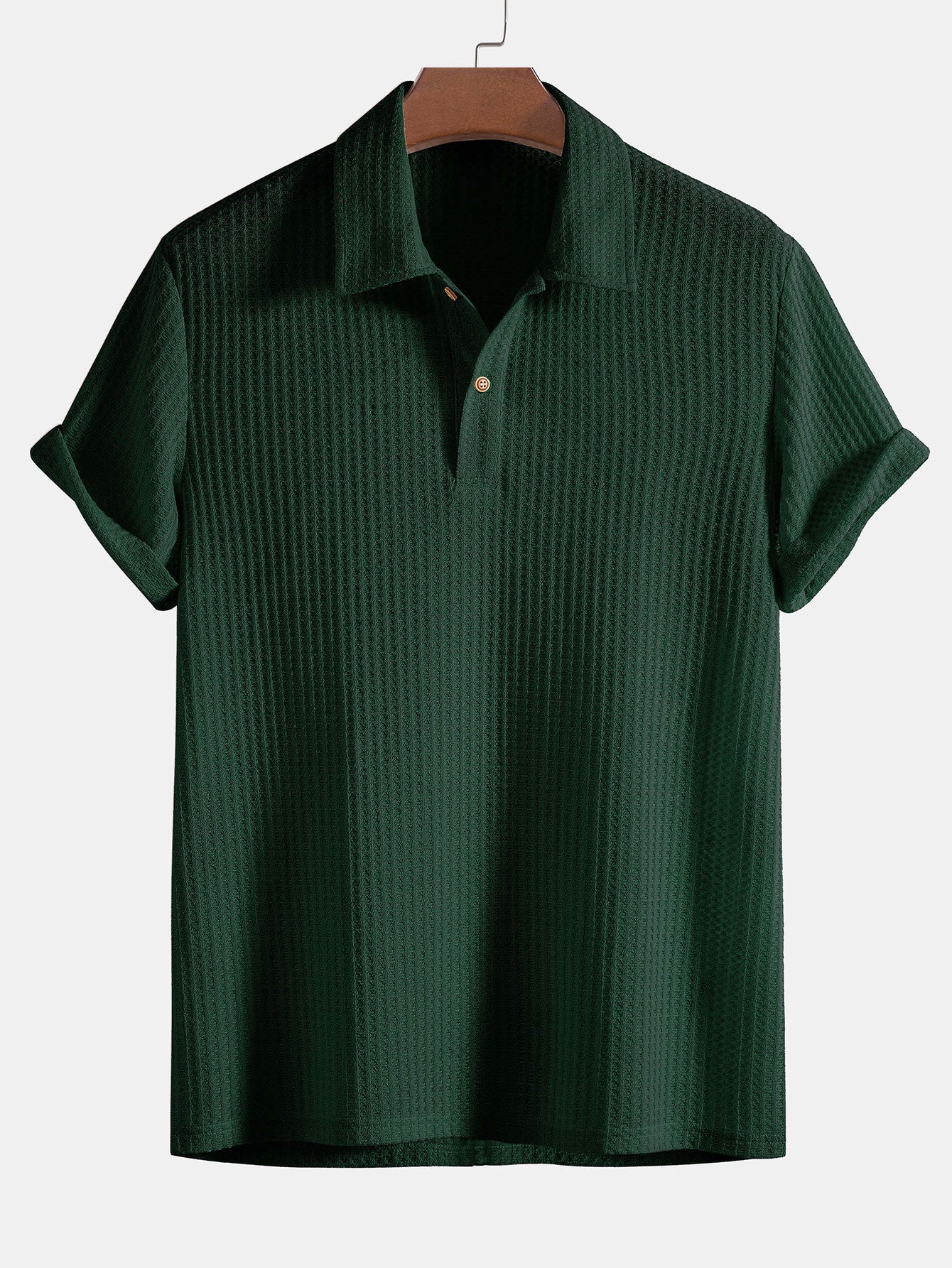 Desmond® | Knitted Waffle Polo Shirt - Image 3
