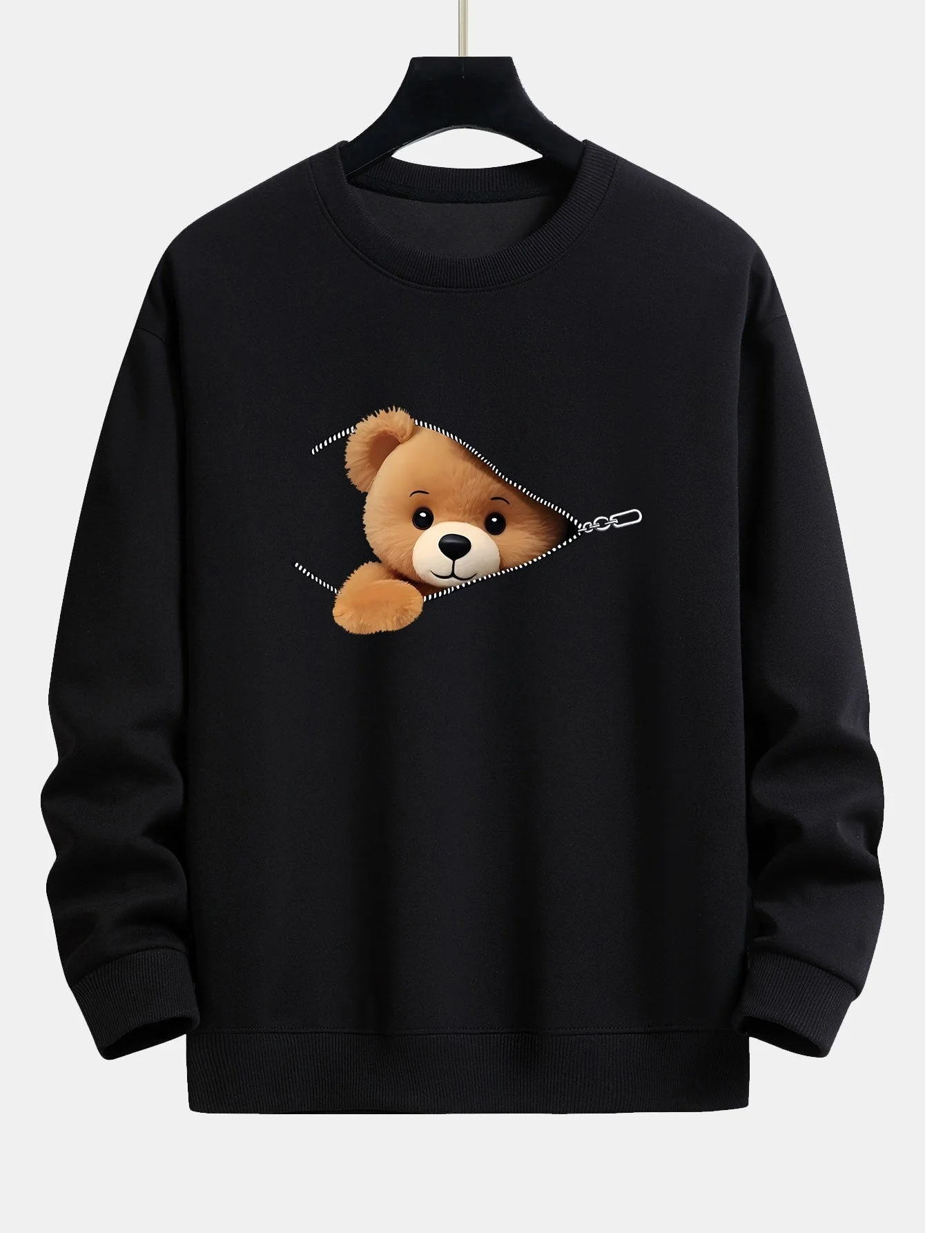 Dexter® | Zipper Bear Print Relax Fit Sweatshirt