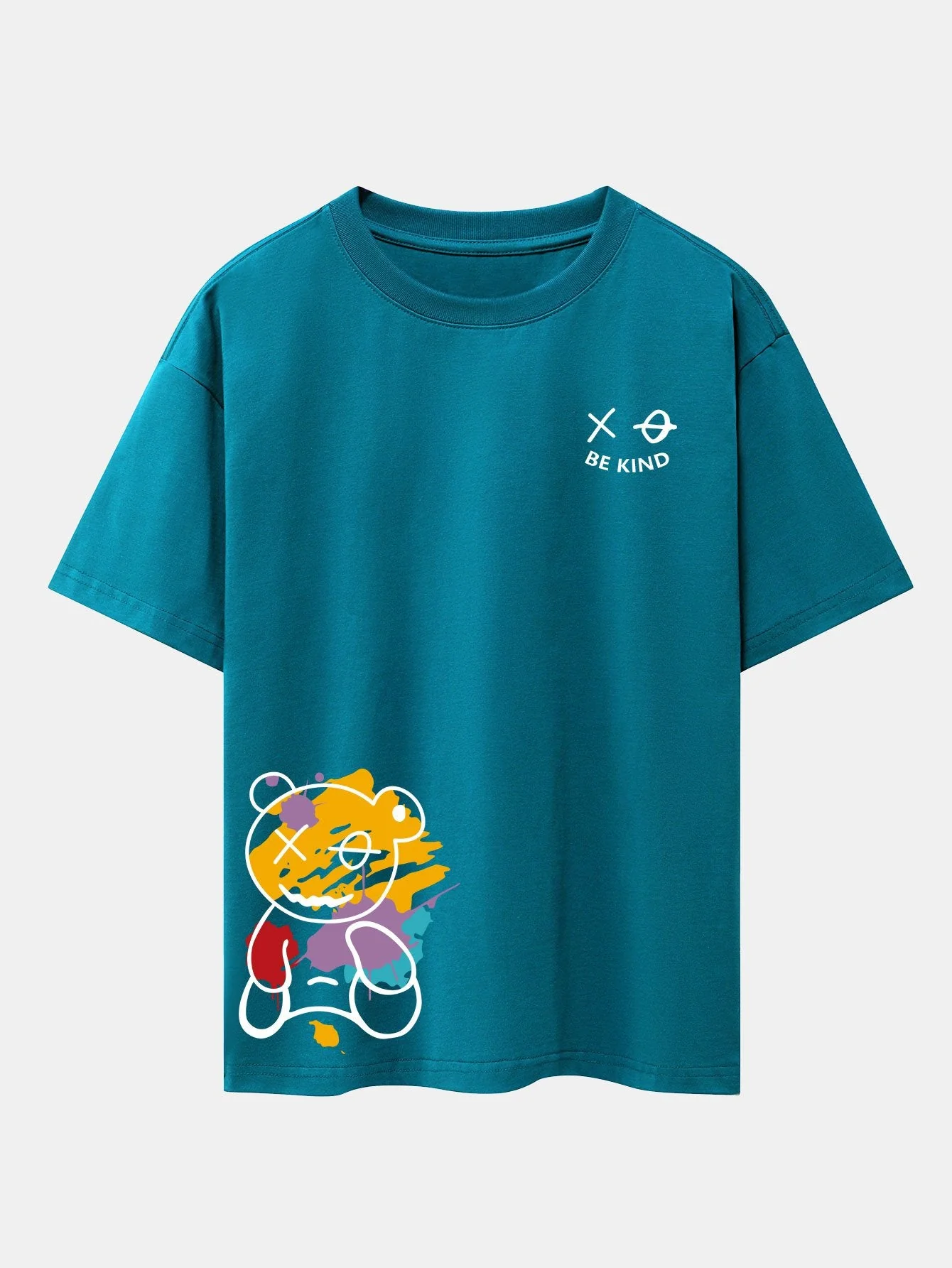 Dillon® | Graffiti Bear Print Drop Shoulder Oversize T-Shirt - Image 8