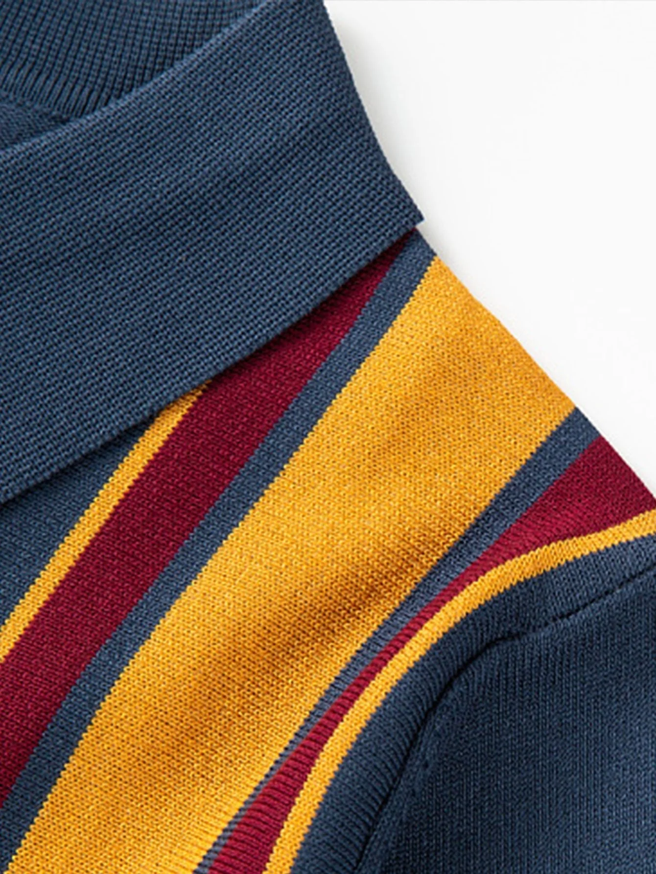 Dionisio® | Short Sleeve Multi Stripe Button Up Sweater Polo - Image 5