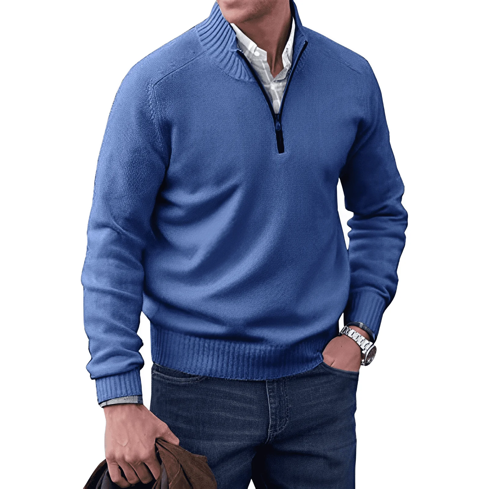 Diotrephes® | Elegant Cashmere Zip Sweater - Image 5