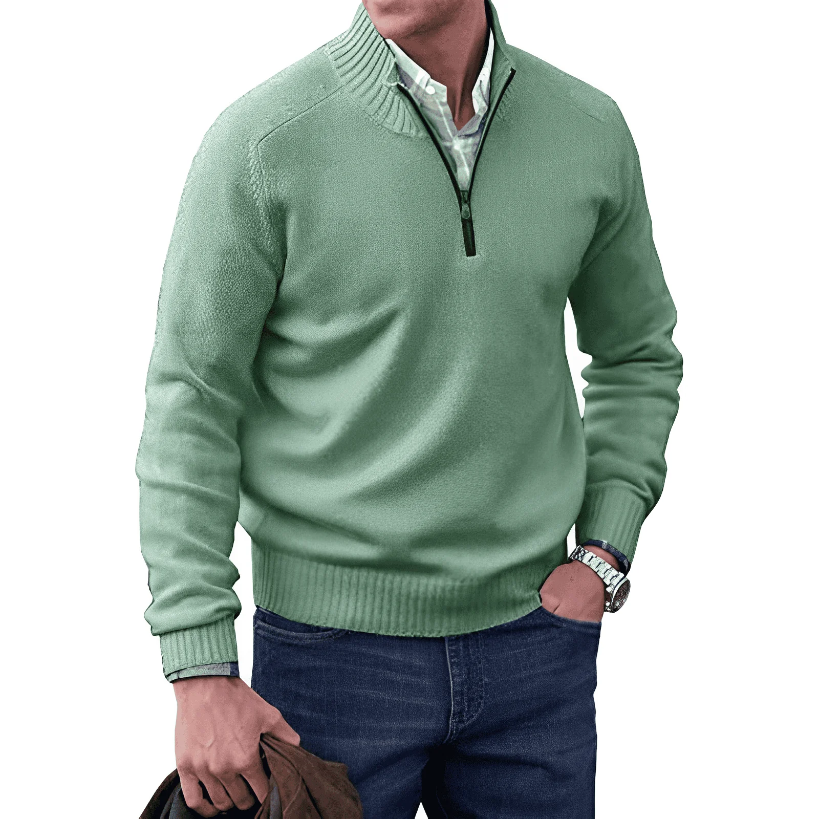 Diotrephes® | Elegant Cashmere Zip Sweater - Image 9