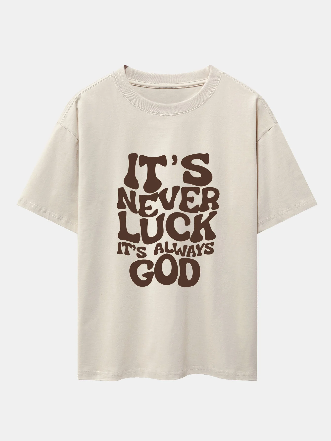 Dolores® | God Slogan Print Drop Shoulder Oversize T-Shirt