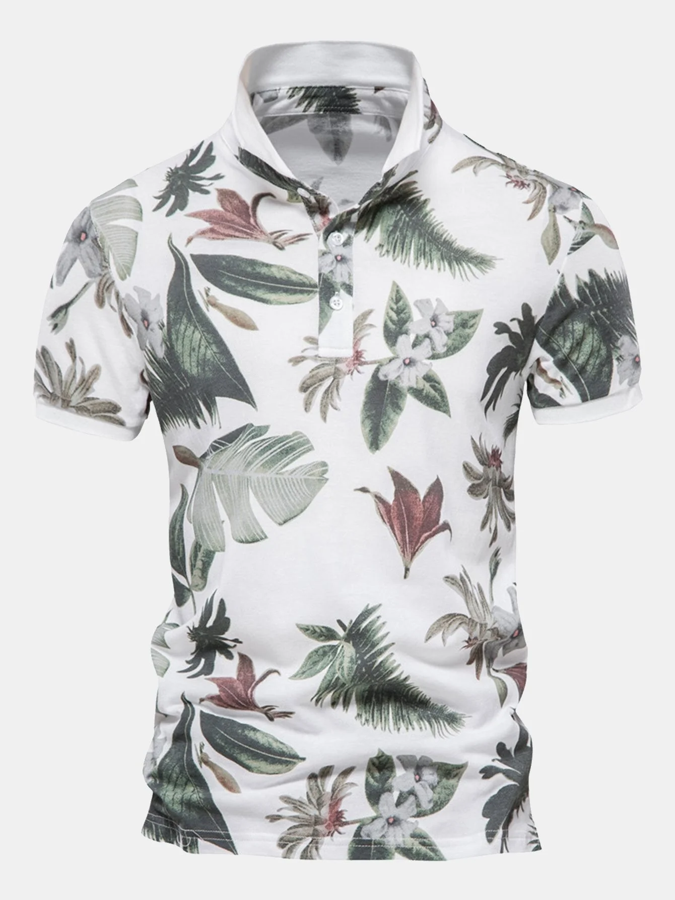 Donato® | Tropical Print Polo Shirt - Image 2