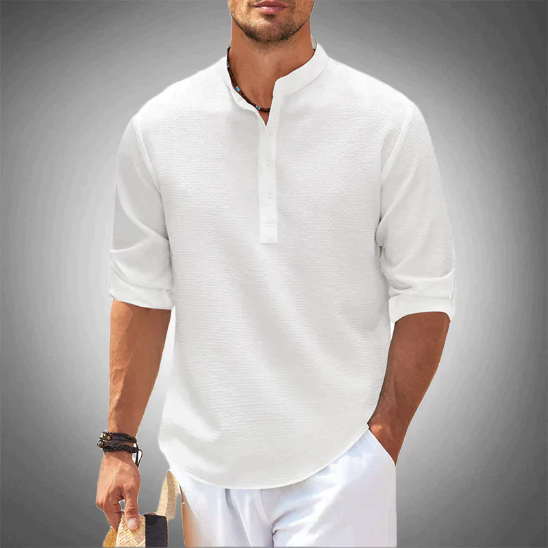 Donovan® | Long Sleeve Linen Polo - Image 3