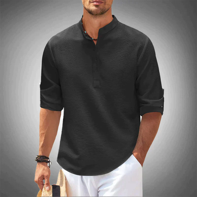 Donovan® | Long Sleeve Linen Polo - Image 4