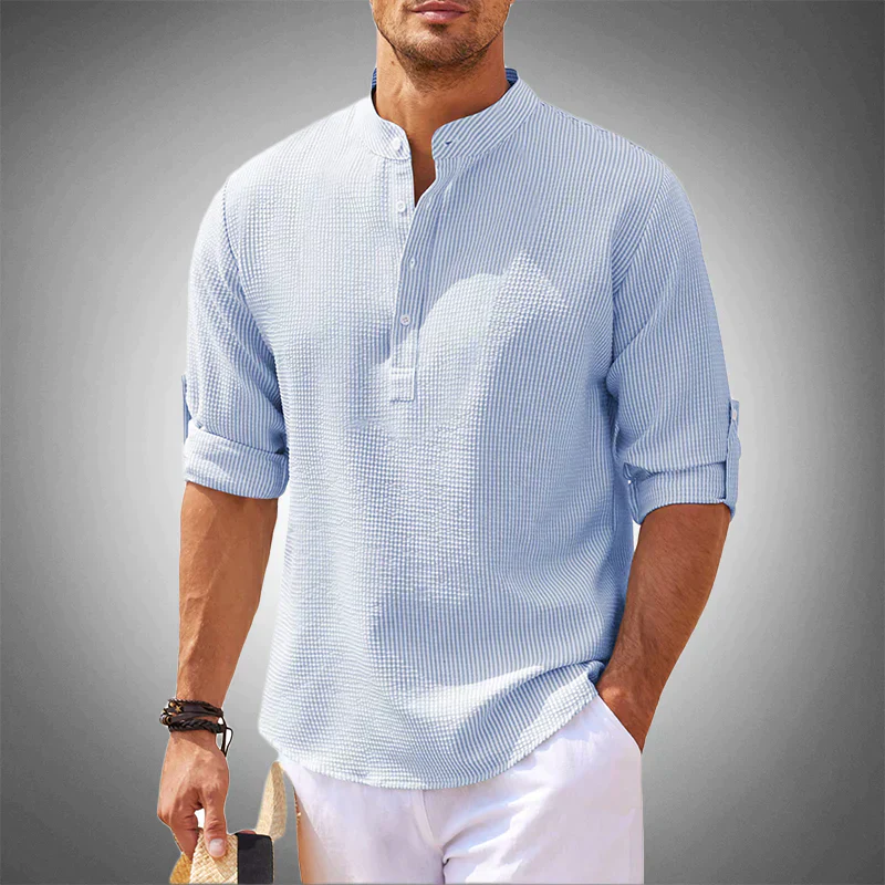 Donovan® | Long Sleeve Linen Polo - Image 7