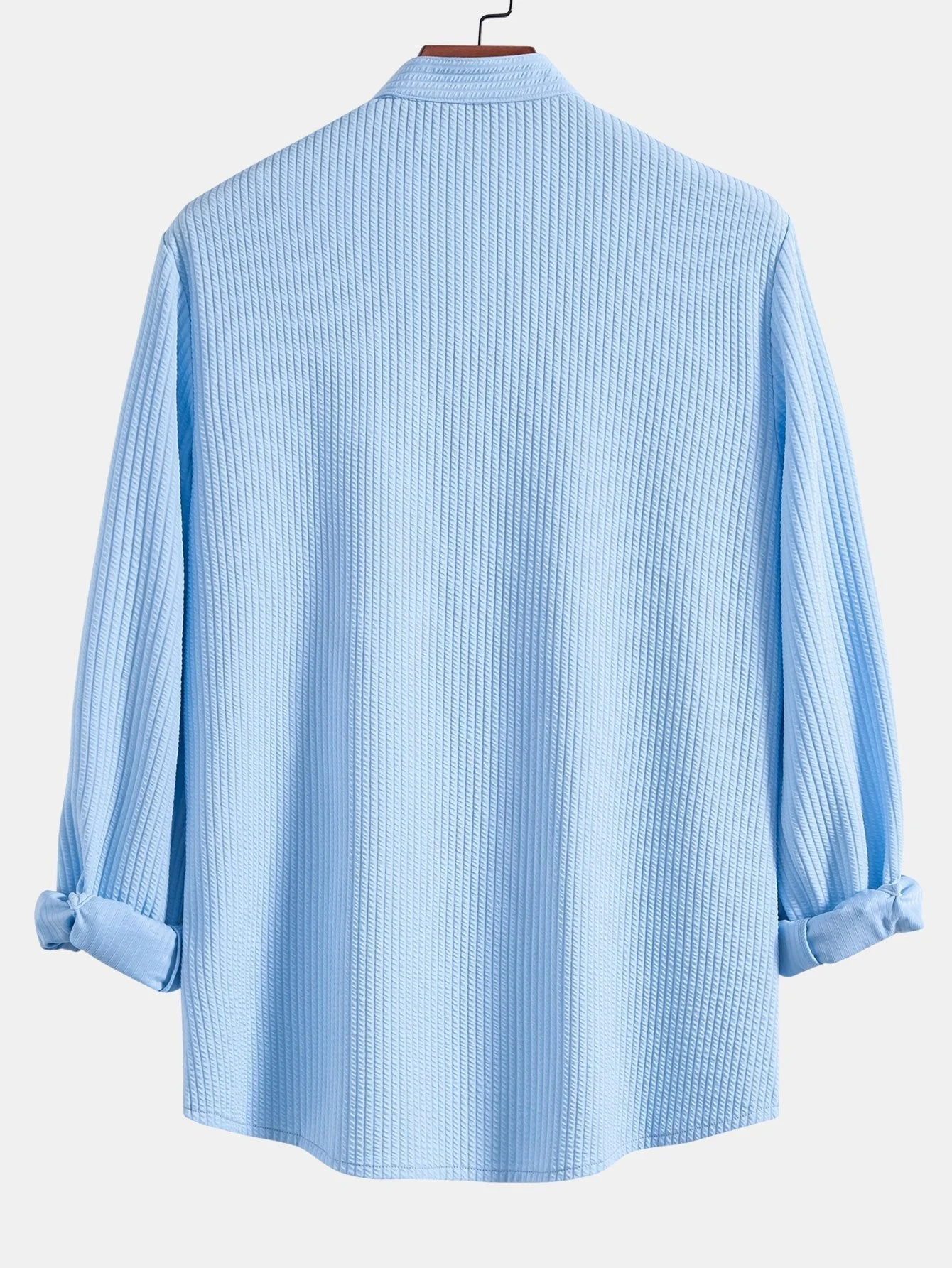 Donovan® | Muscle Fit Long Sleeved Ribbed Collar Shirt & Straight Leg Ribbed Trousers - Image 9