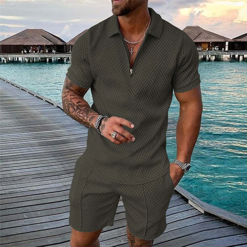 Dougal® | Casual Printed Polo Suit For Men - Image 11