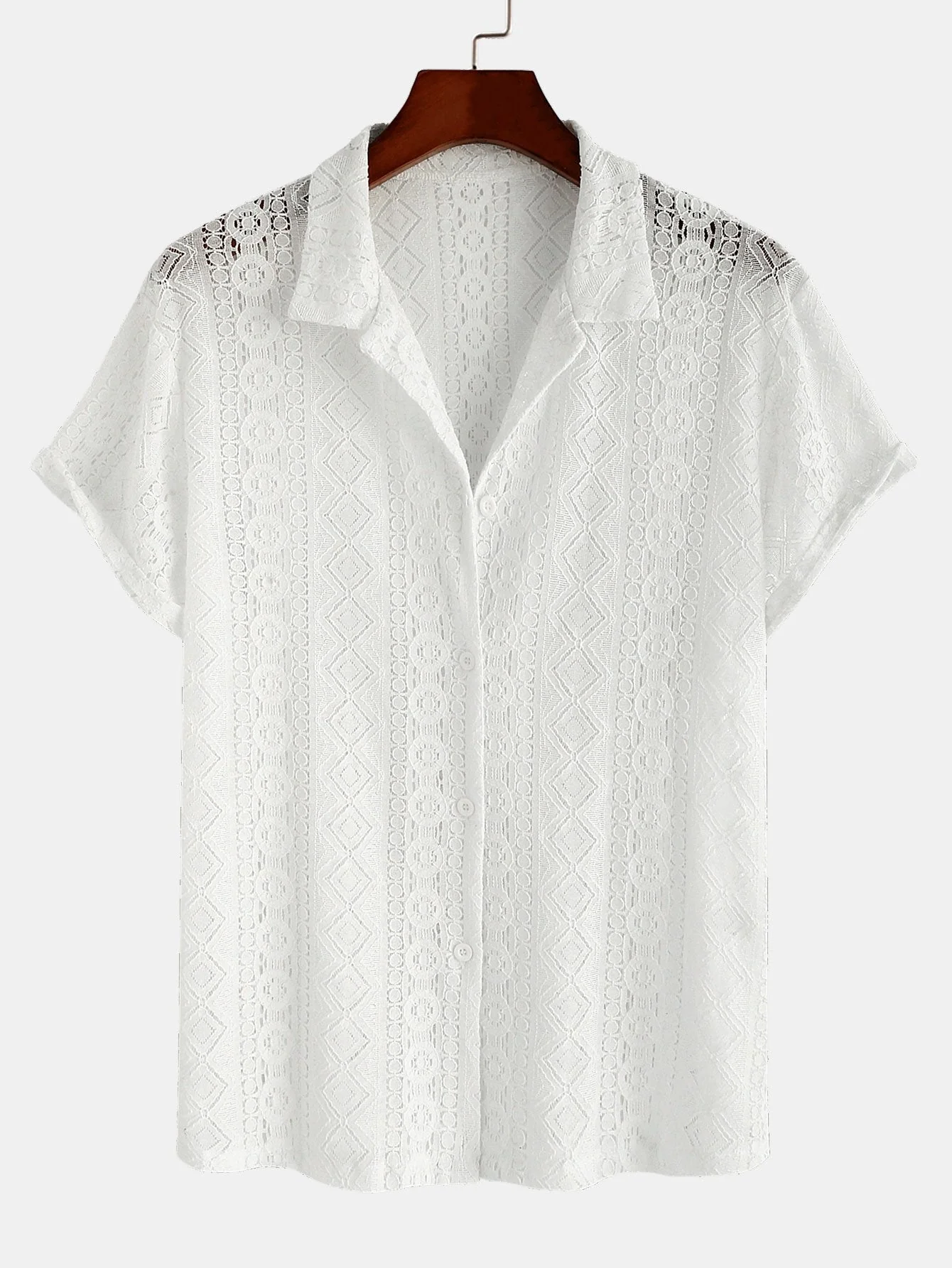Drew® | Cuban Shirt With Geometric Texture
