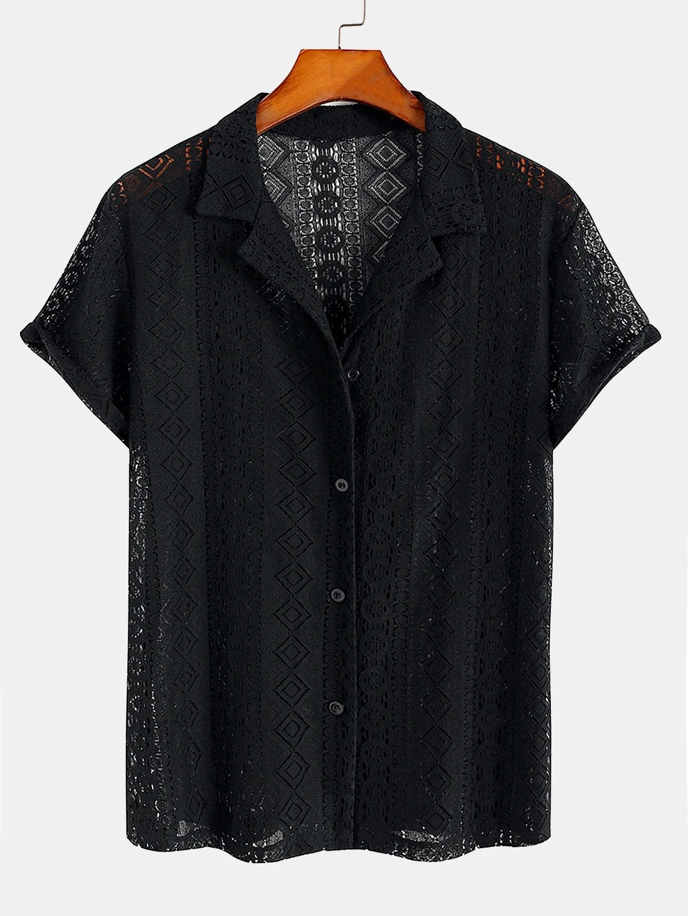 Drew® | Cuban Shirt With Geometric Texture - Image 3