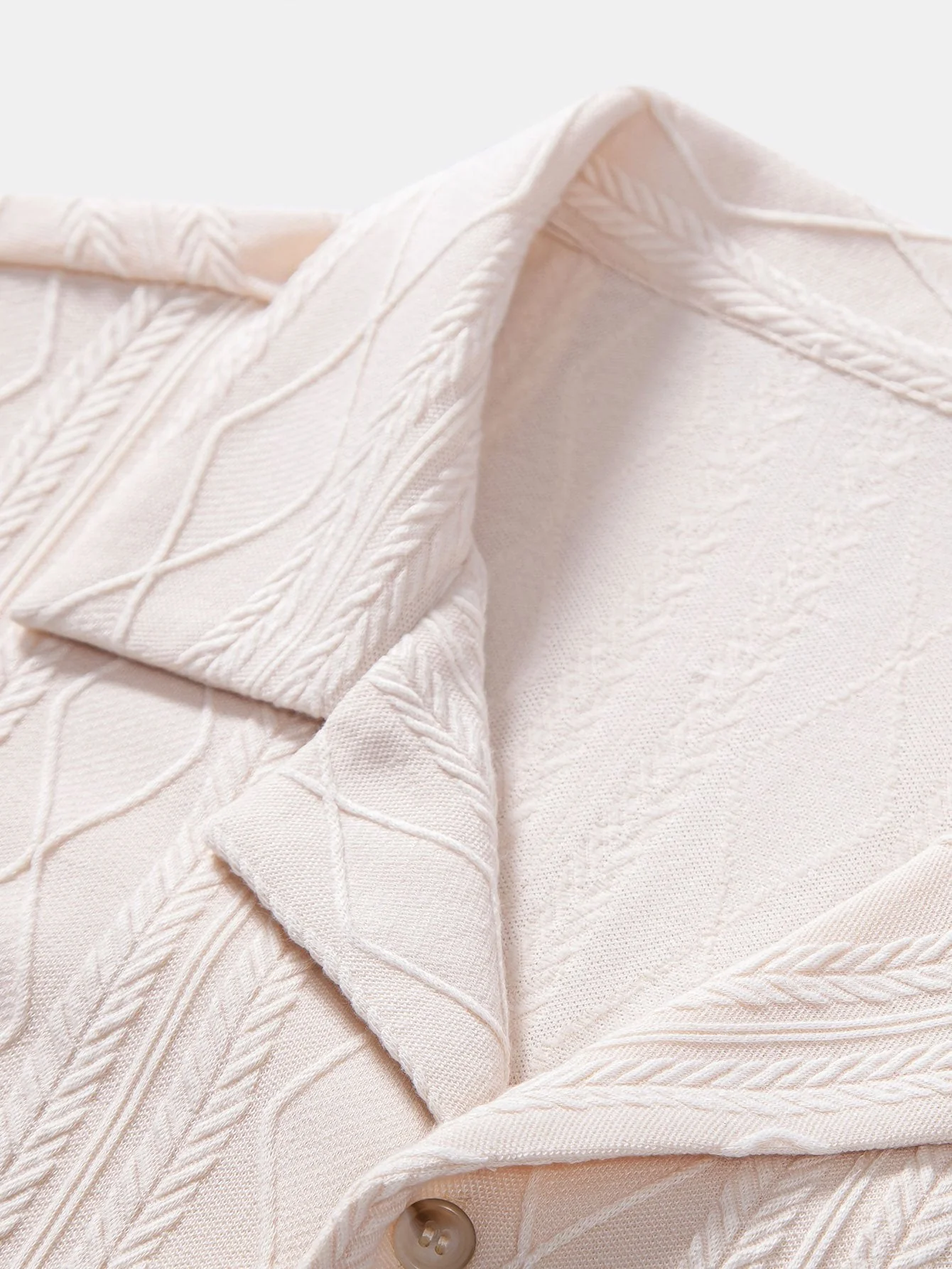Duane® | Knitted Geometric Rhombus Jacquard Cuban Shirt - Image 9