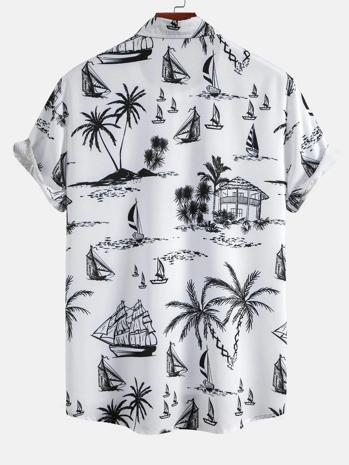 Dustin® | Island Sailing Print Button Up Shirt - Image 4