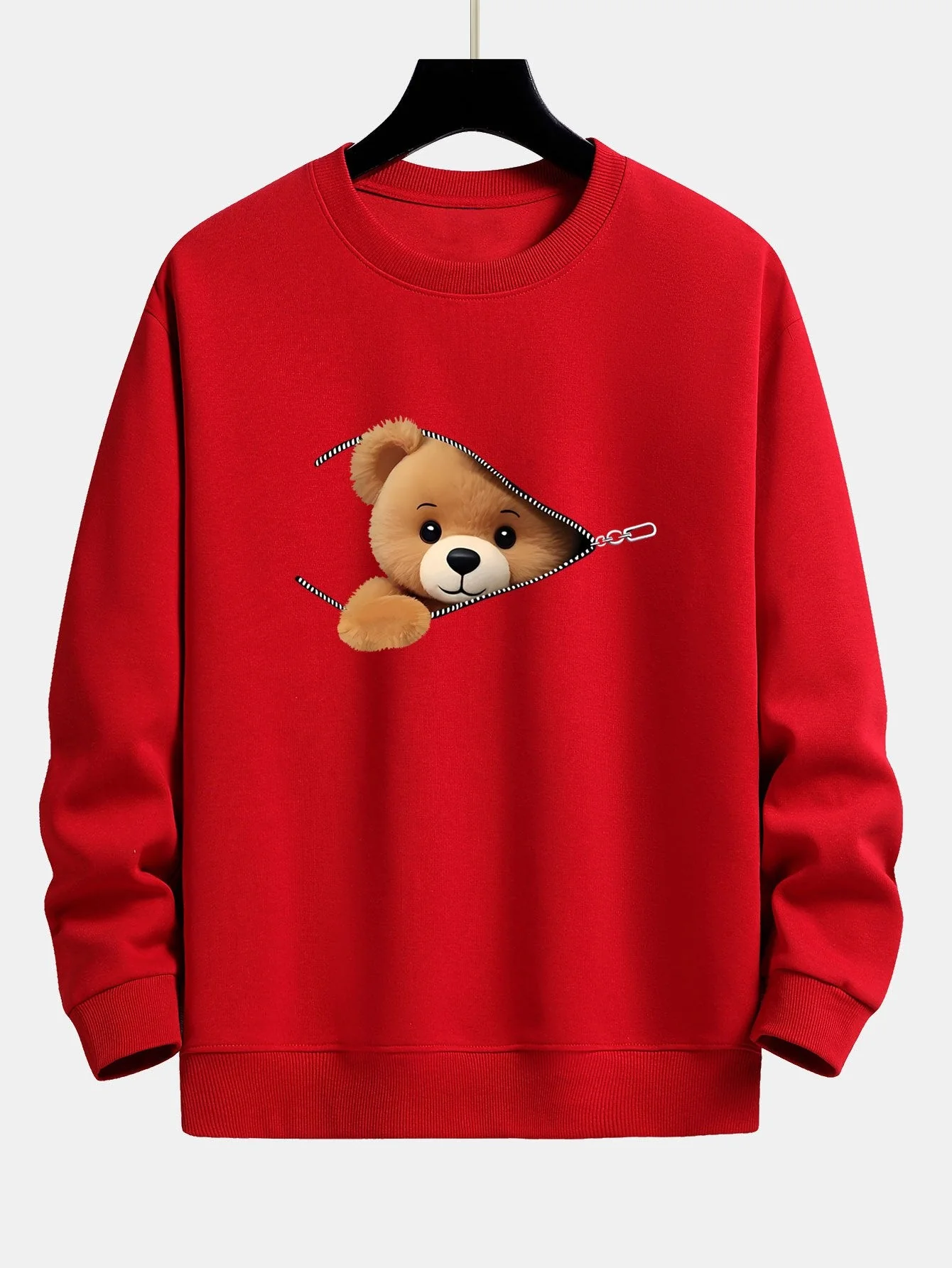 Dylan® | Zipper Bear Print Relax Fit Sweatshirt - Image 10