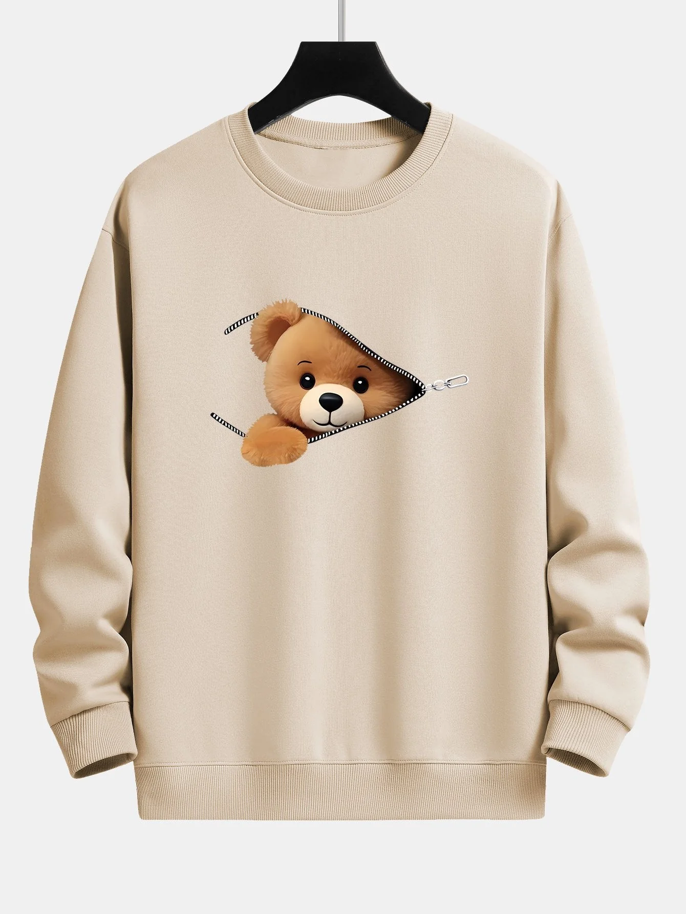 Dylan® | Zipper Bear Print Relax Fit Sweatshirt - Image 4
