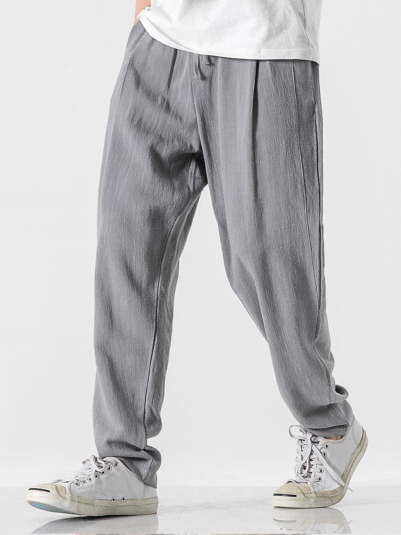 Edmund® | Relax Fit Linen And Cotton Blend Harem Pants - Image 5