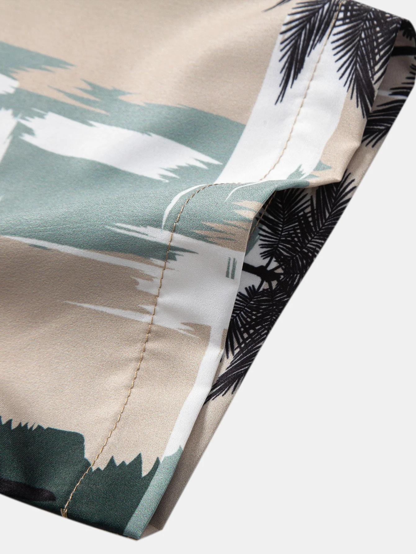 Edward® | Palm Tree Color Block Print Button Up Shirt & Swim Shorts - Image 13