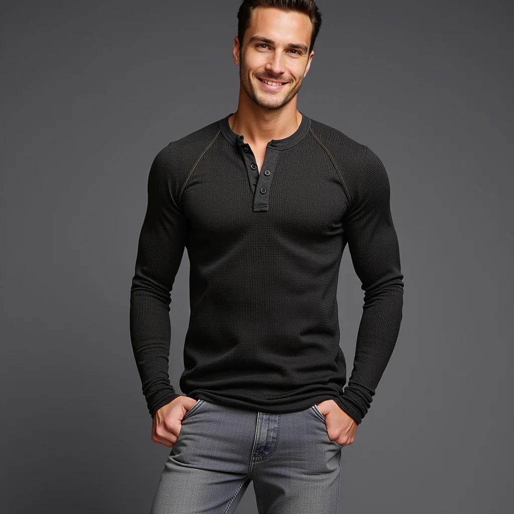 Edward® | Waffle Henley Shirt