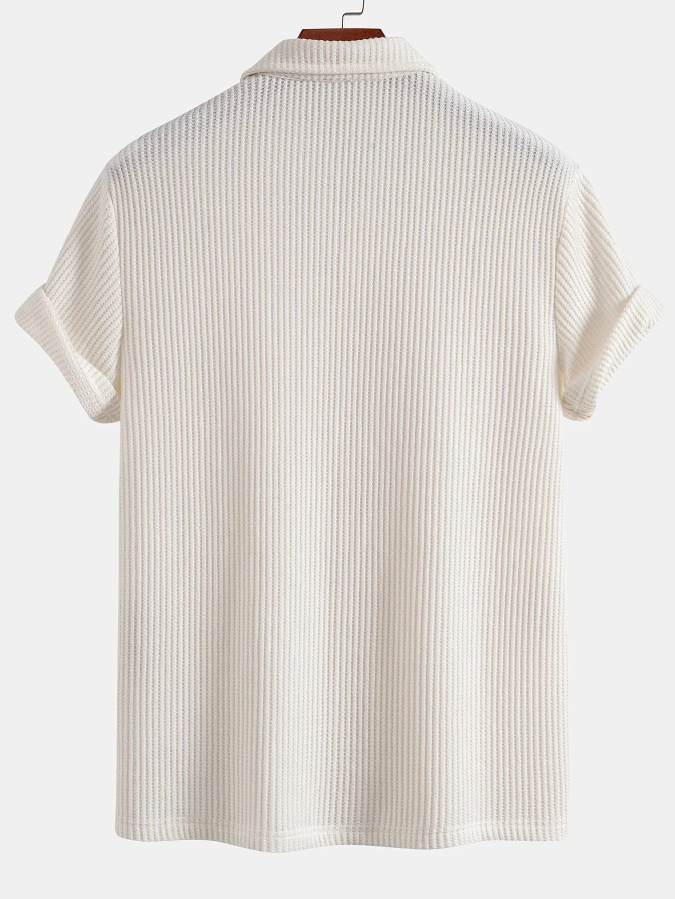 Eli | Short Sleeved Waffle V-neck Polo - Image 2
