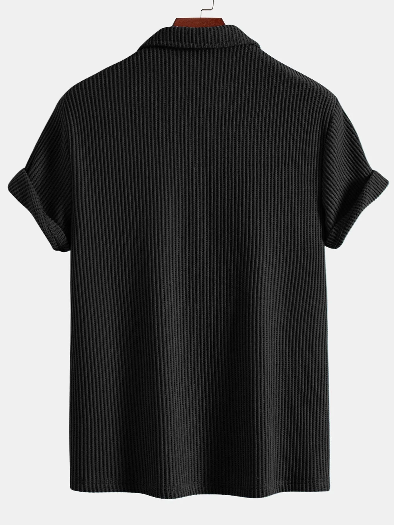 Eli | Short Sleeved Waffle V-neck Polo - Image 4