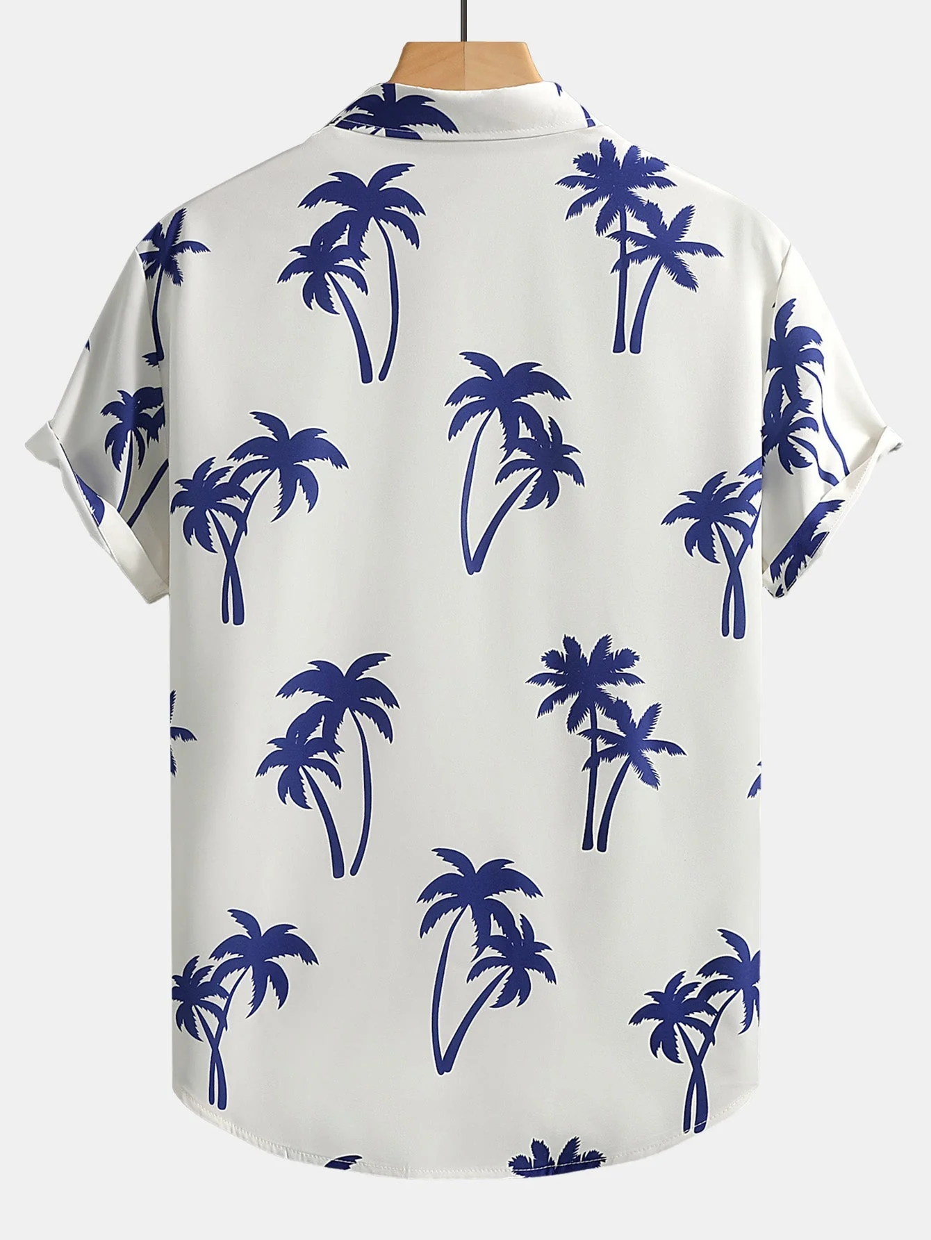 Eligio® | Palm Tree Print Button Up Shirt & Man Mid Length Drawstring Swim Shorts - Image 3