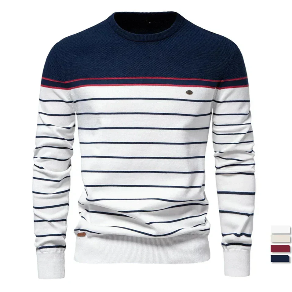 Emeterio® | Striped Cotton Sweater For Men - Image 2
